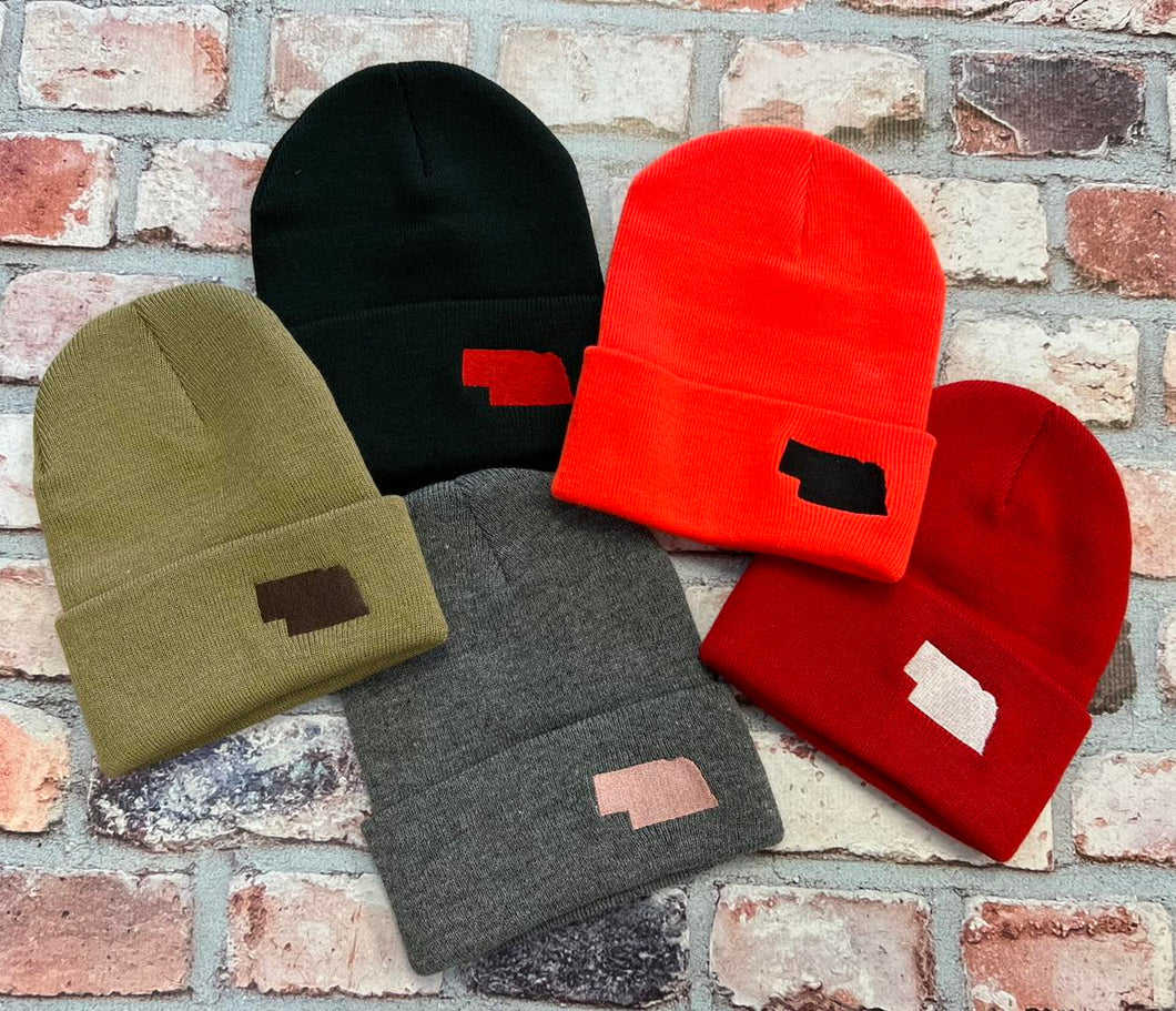 Embroidered Nebraska Beanies