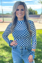Load image into Gallery viewer, Pep Rally Mesh Top Blue
