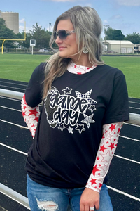 Go Team Go Red Mesh Red Stars